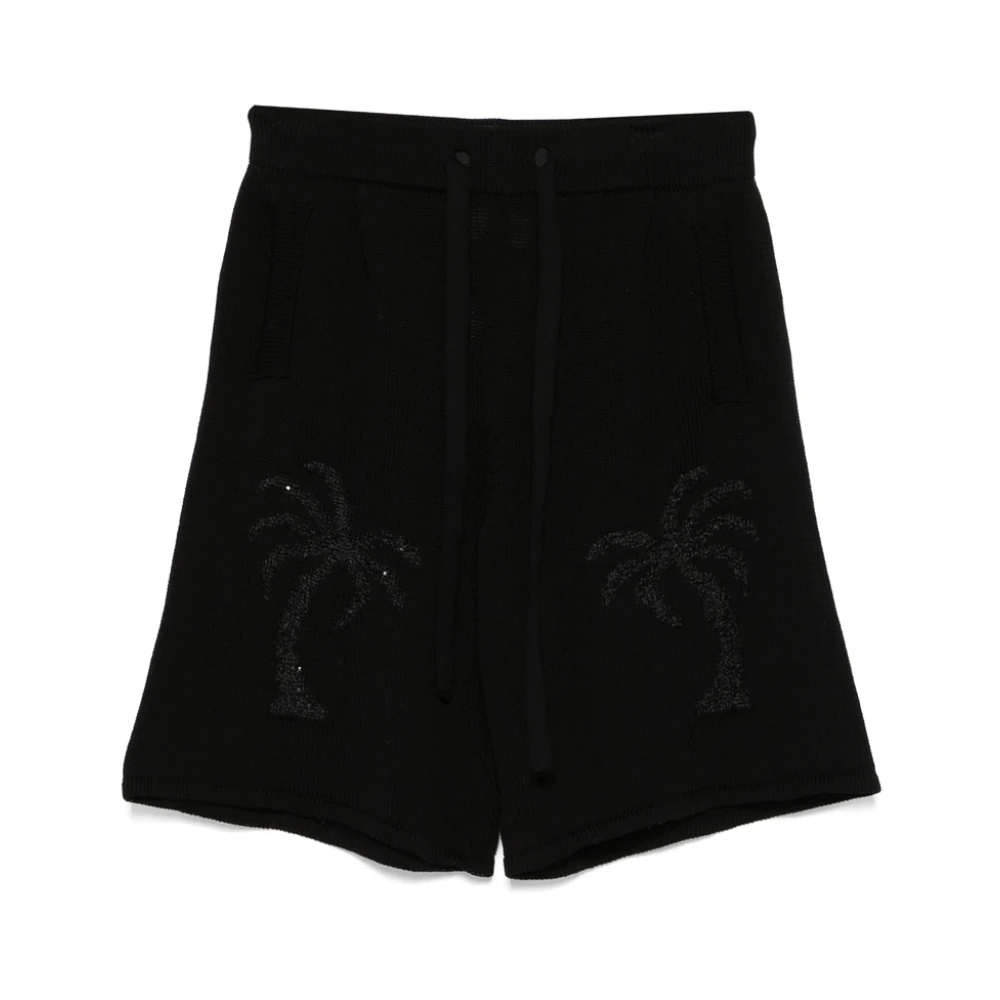 Laneus Zwarte Pailletten Detail Trekkoord Shorts Black Heren