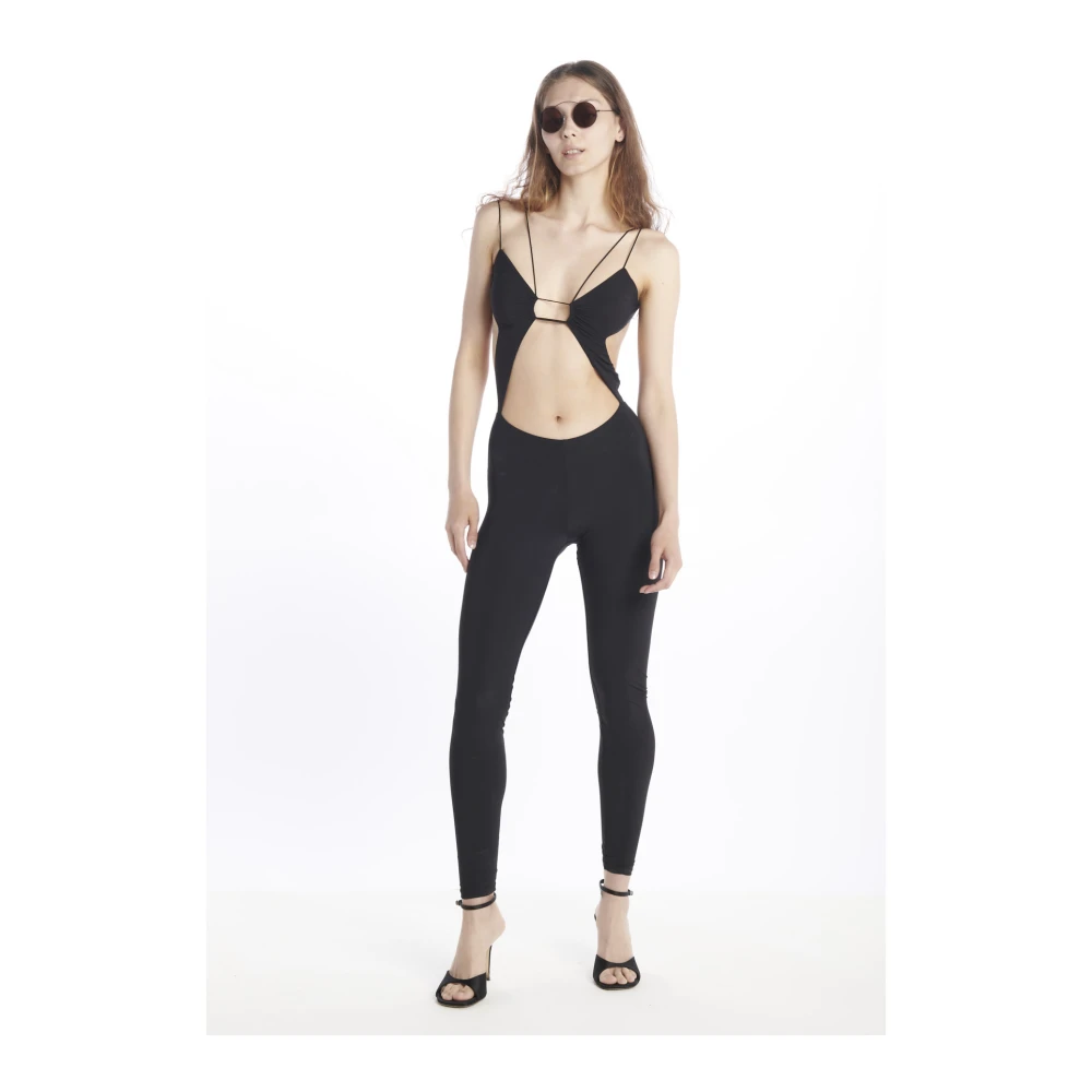Amazuin Zwarte Jumpsuit Jurk Black Dames