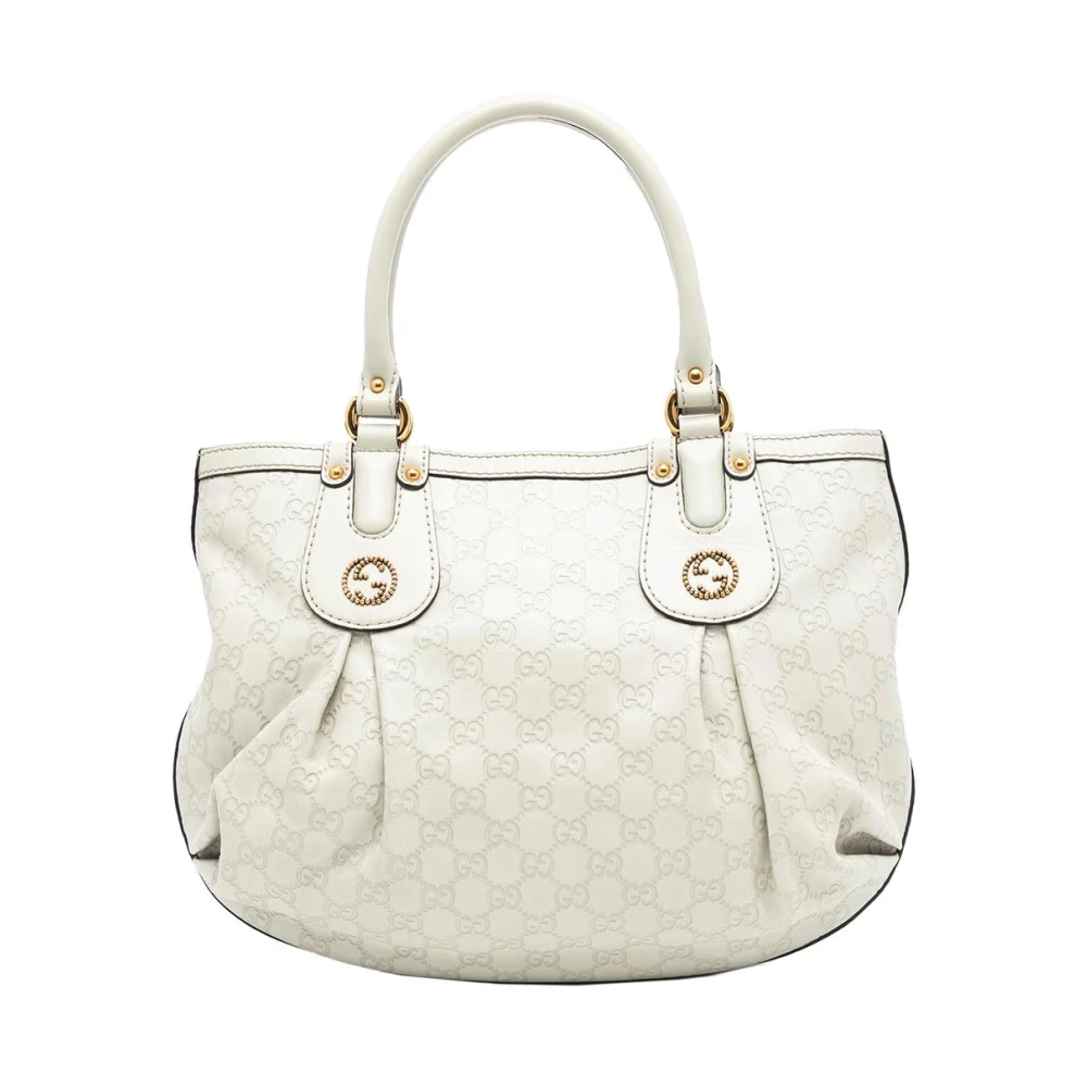 Gucci Vintage Women's White Vintage Handbags, One Size, Pre-Owned Leather Satchel