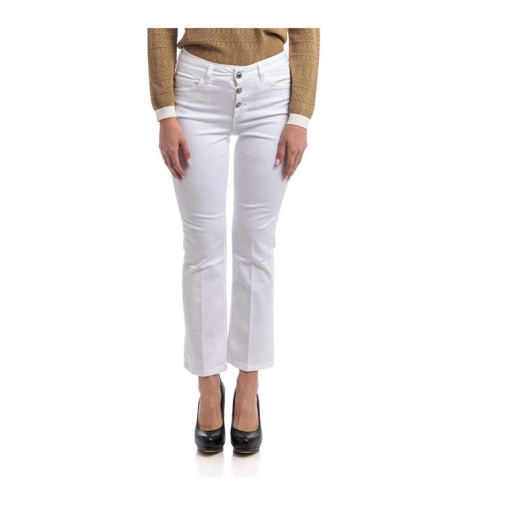 Liu Jo Bootcut Cropped Jeans White Dames