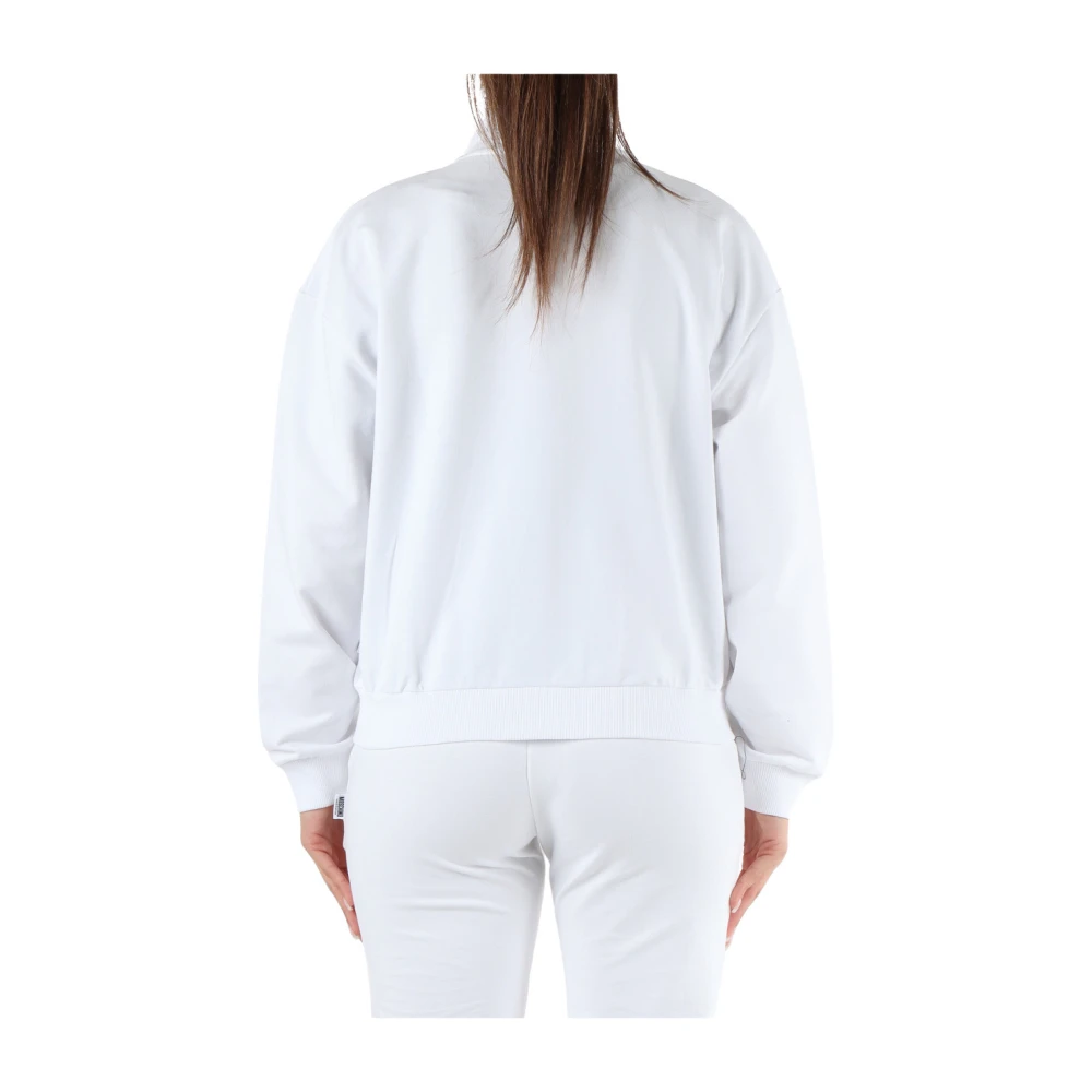 Moschino Oversized Sweatshirt met rits in stretchkatoen White Dames