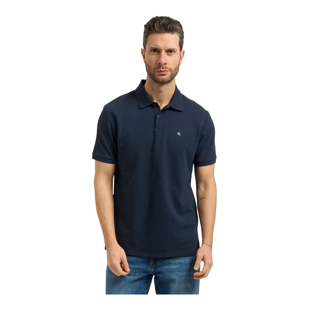 Calvin Klein Blue Cotton Pique Classic Polo Shirt - Male - Polo Shirts - Xl - Tops