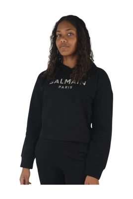 Hoodie med logotryck