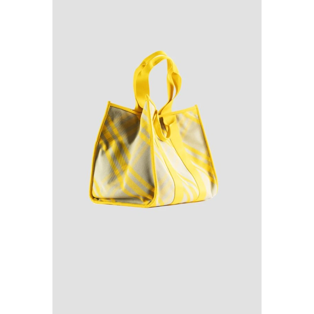 Burberry Gele Check Shopper XL Tote Tas Yellow Dames