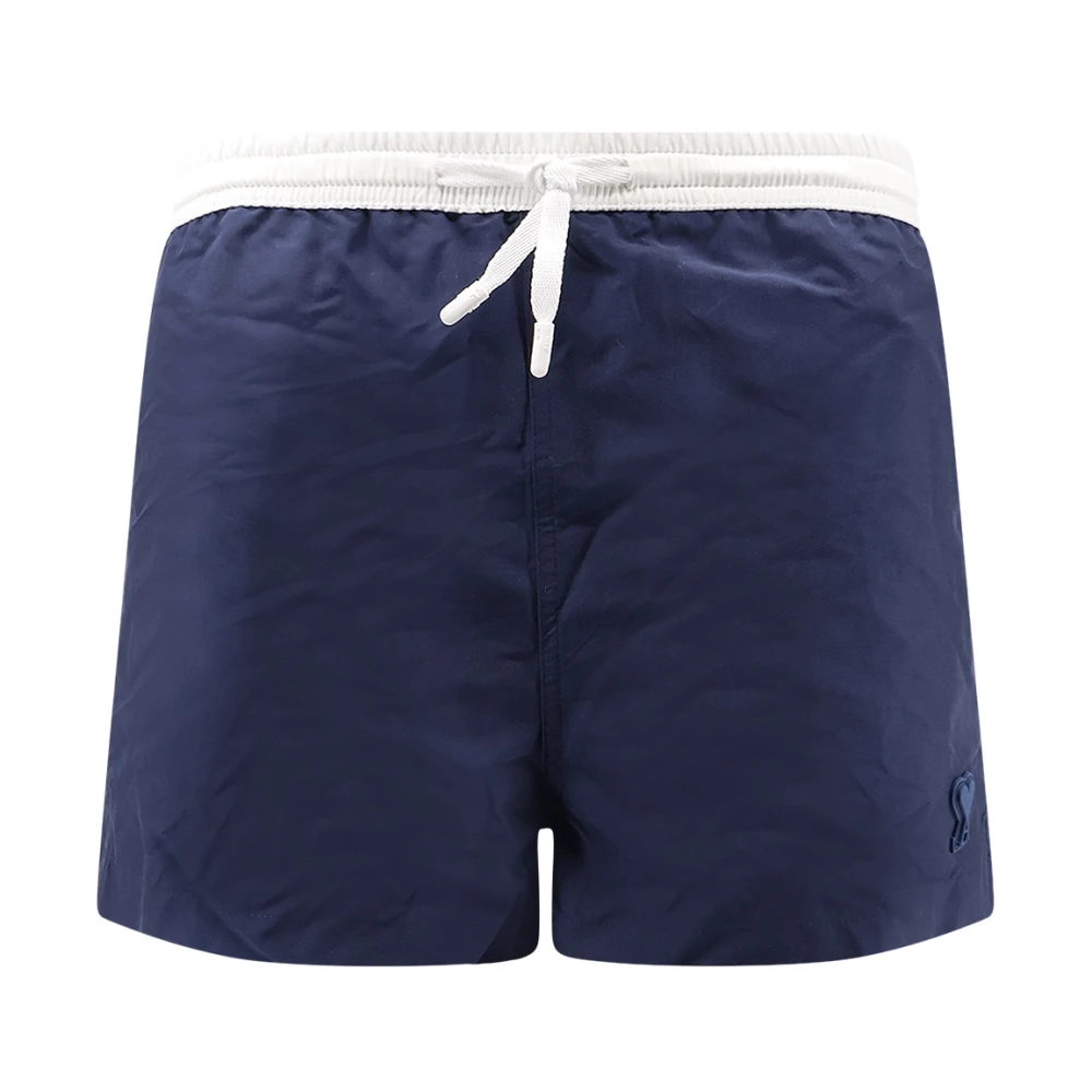 Ami Paris Mannelijk Blauw Badmode Heren, L, Nylon, Short De Coeur Zwemshorts
