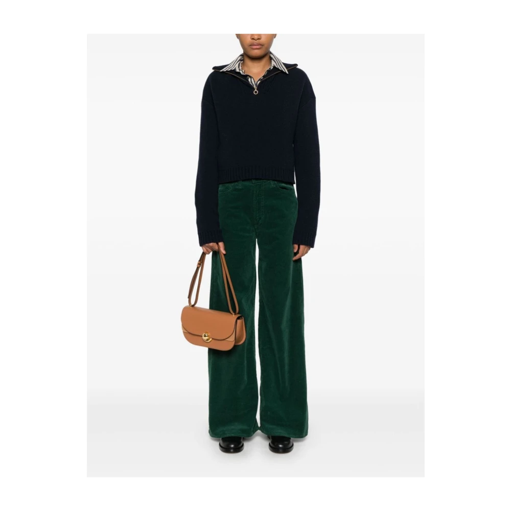 Mother Groene Corduroy Flare Broek Green Dames