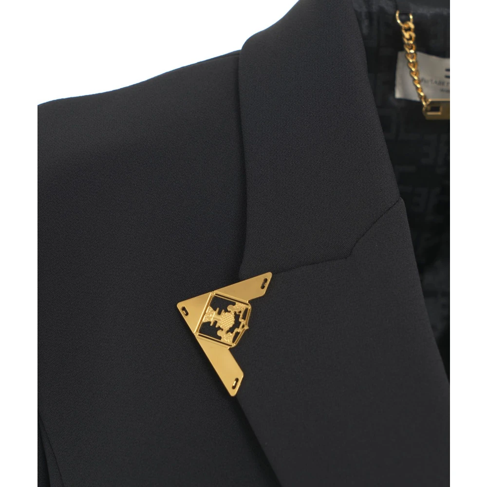 Elisabetta Franchi Zwarte Blazer Aw24 Dameskleding Black Dames
