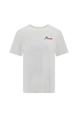 Bomulls-T-shirt med flockad logotyp
