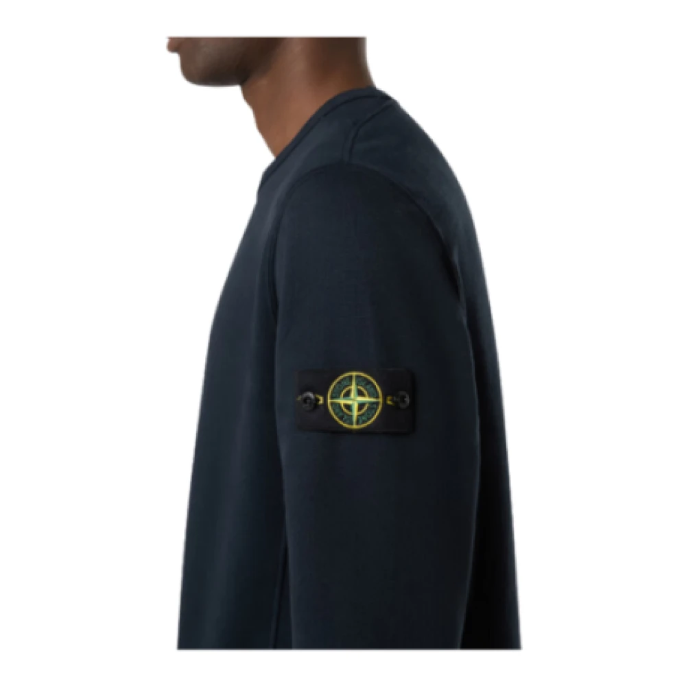 Stone Island Organische Diagonale Weef Sweatshirt Blue Heren
