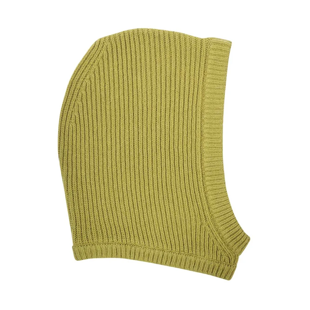Rick Owens Geribbelde Gebreide Balaclava Green Heren