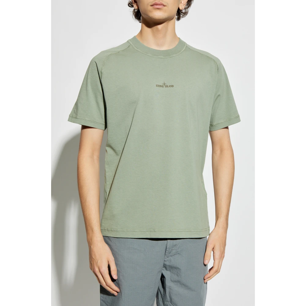Stone Island T-shirt met logo Green Heren