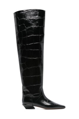 black-crocodile-embossed-country-style-boots