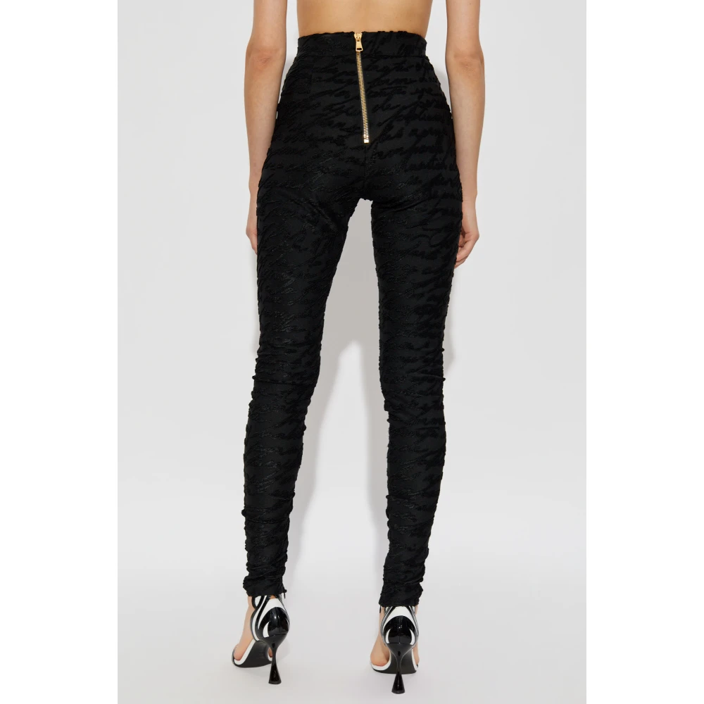 Balmain Leggings met monogram Black Dames