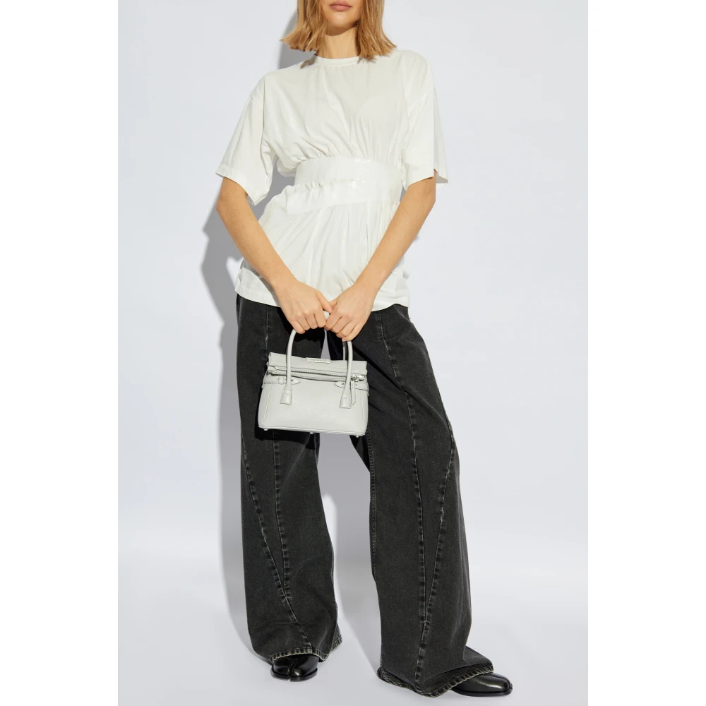 MM6 Maison Margiela T-shirt met drapering White Dames