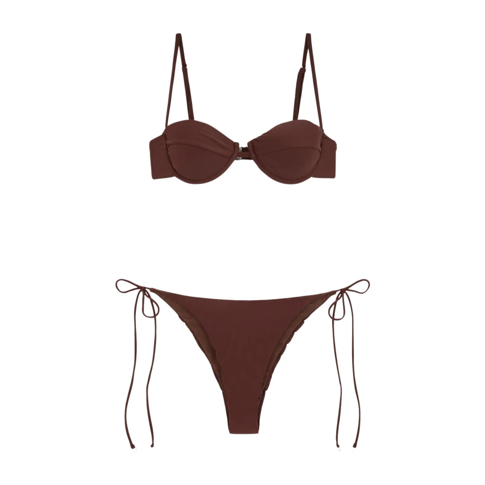 Me-Fui Verstelbare Amerikaanse stijl bikini set Brown Dames