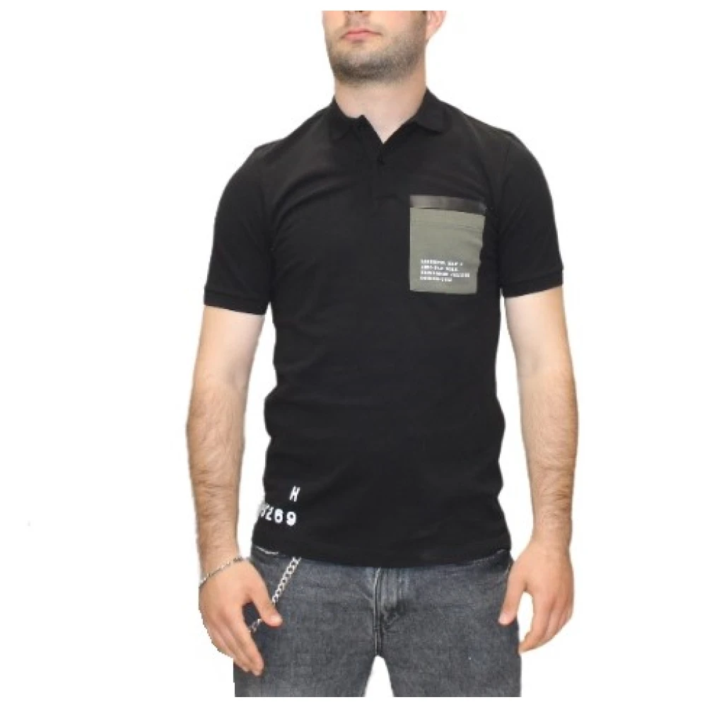 Manuel Ritz Korte Mouw Polo Black Heren