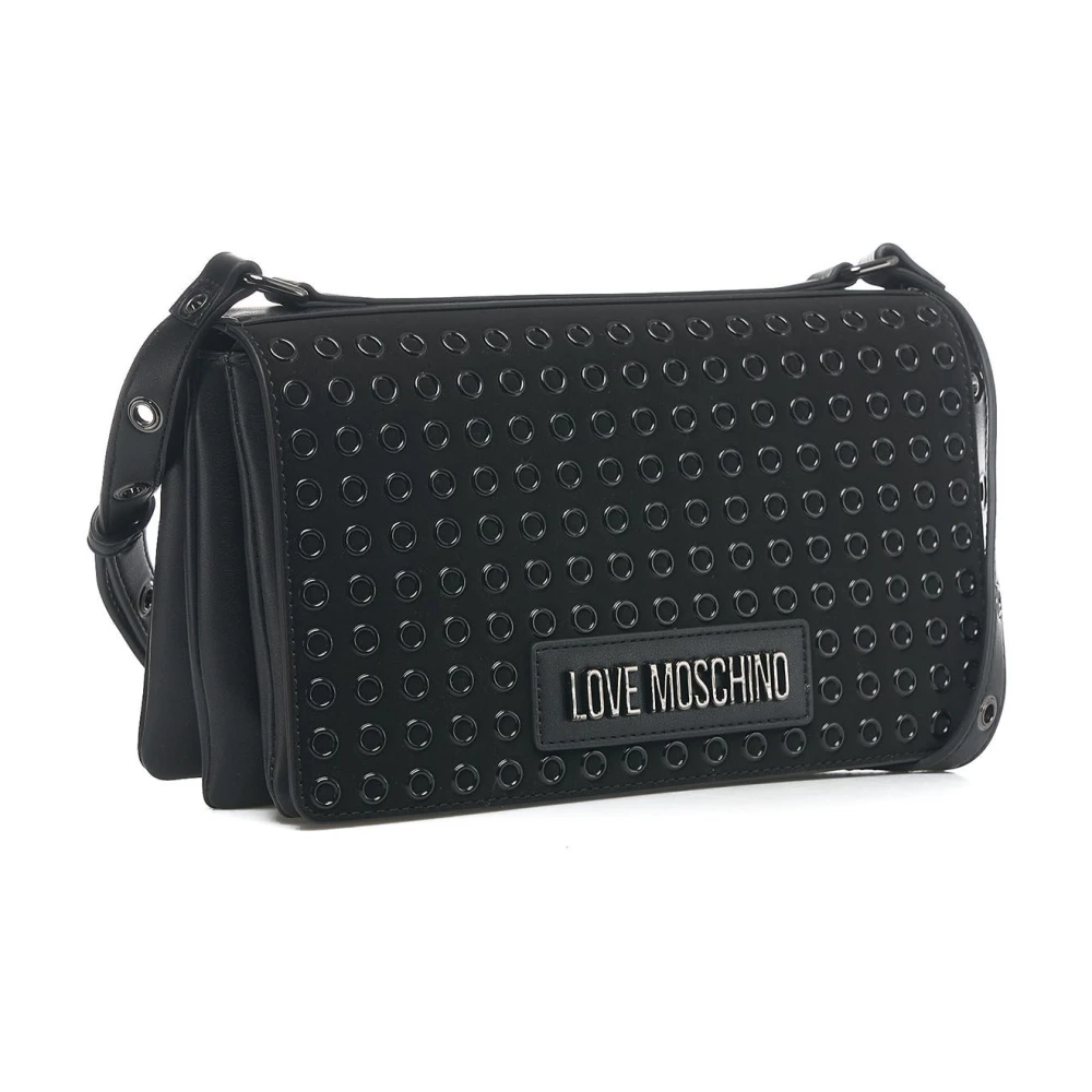 Love Moschino Zwarte Schoudertas met Studs Black Dames
