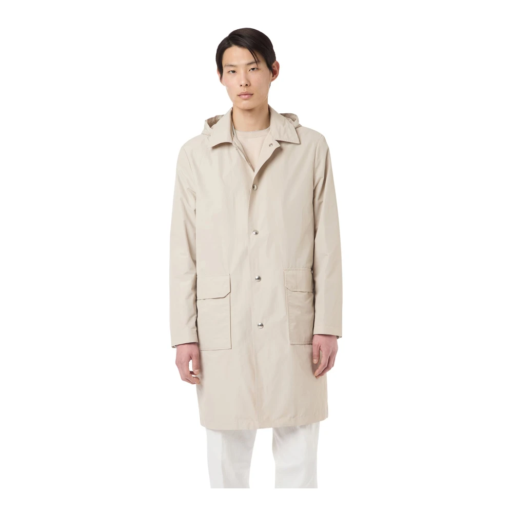 Eleventy Afneembare capuchon trenchcoat Beige Heren