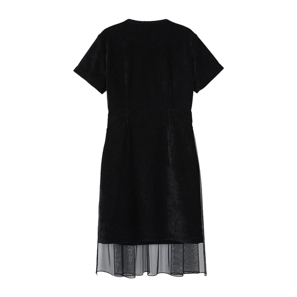 Andersson Bell Mesh En Velvet Jurk Black Dames
