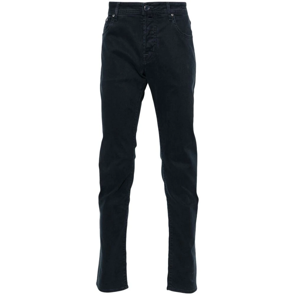 Marineblå Denim Tapered Leg Jeans