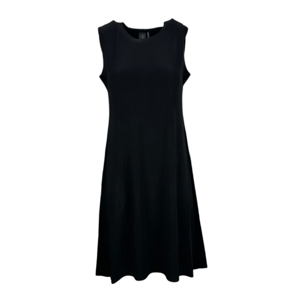 Norma Kamali Zwarte Flare Jurk met Zakken Black Dames
