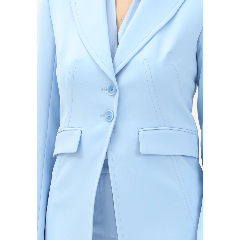 PATRIZIA PEPE Essentiële Blauwe Jas voor Vrouwen Blue Dames
