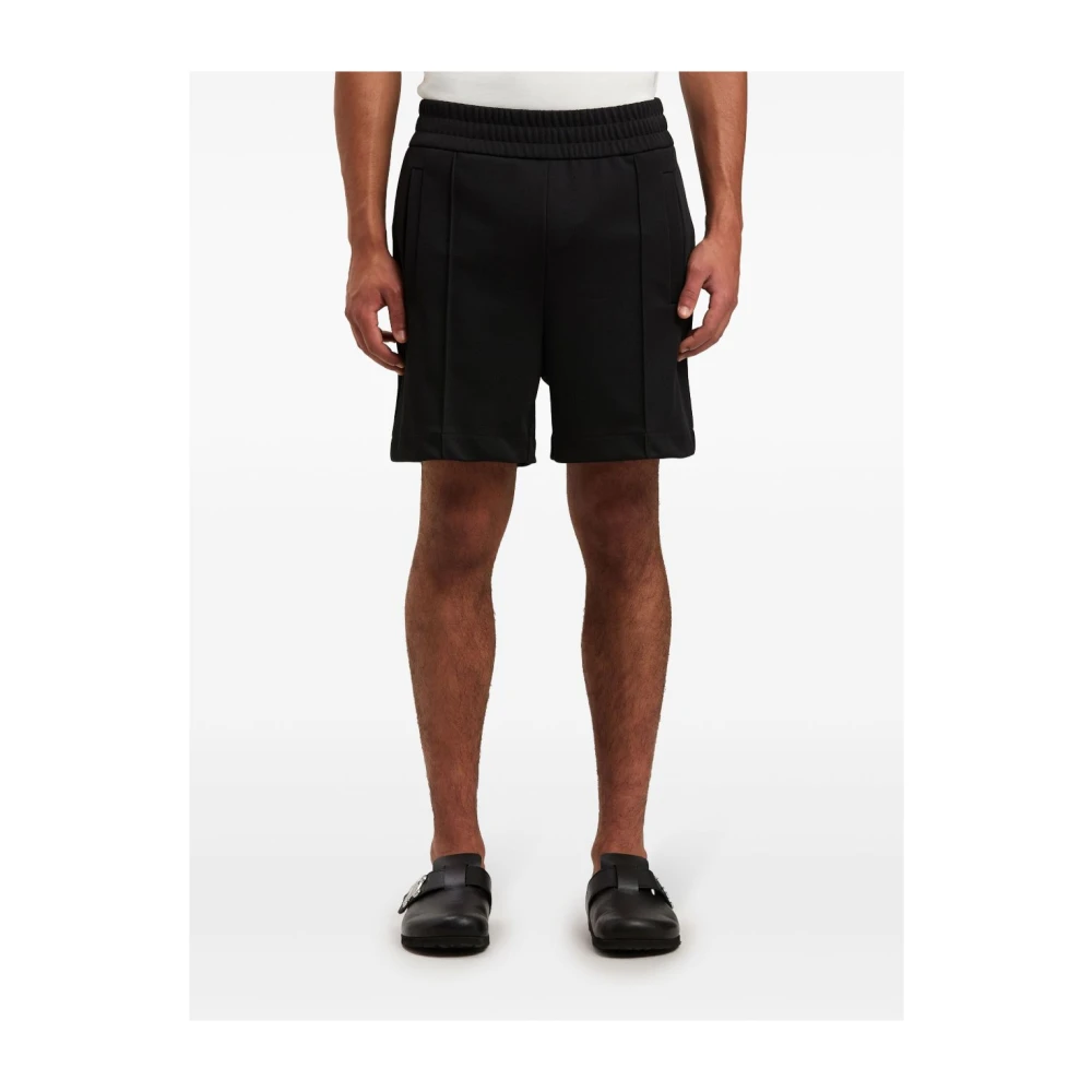 Palm Angels Zwarte shorts met elastische tailleband Black Heren