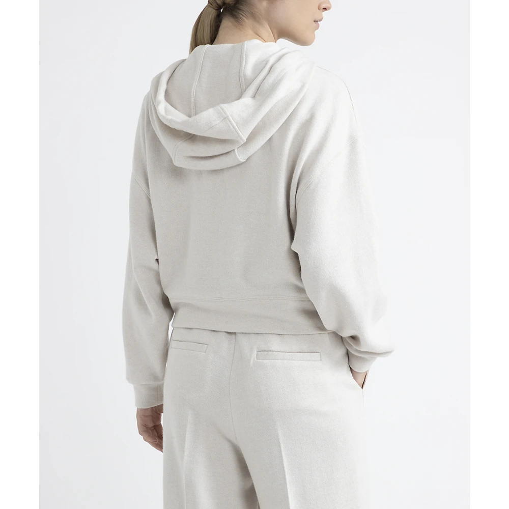 PESERICO Wol katoen en linnen sweatshirt Beige Dames