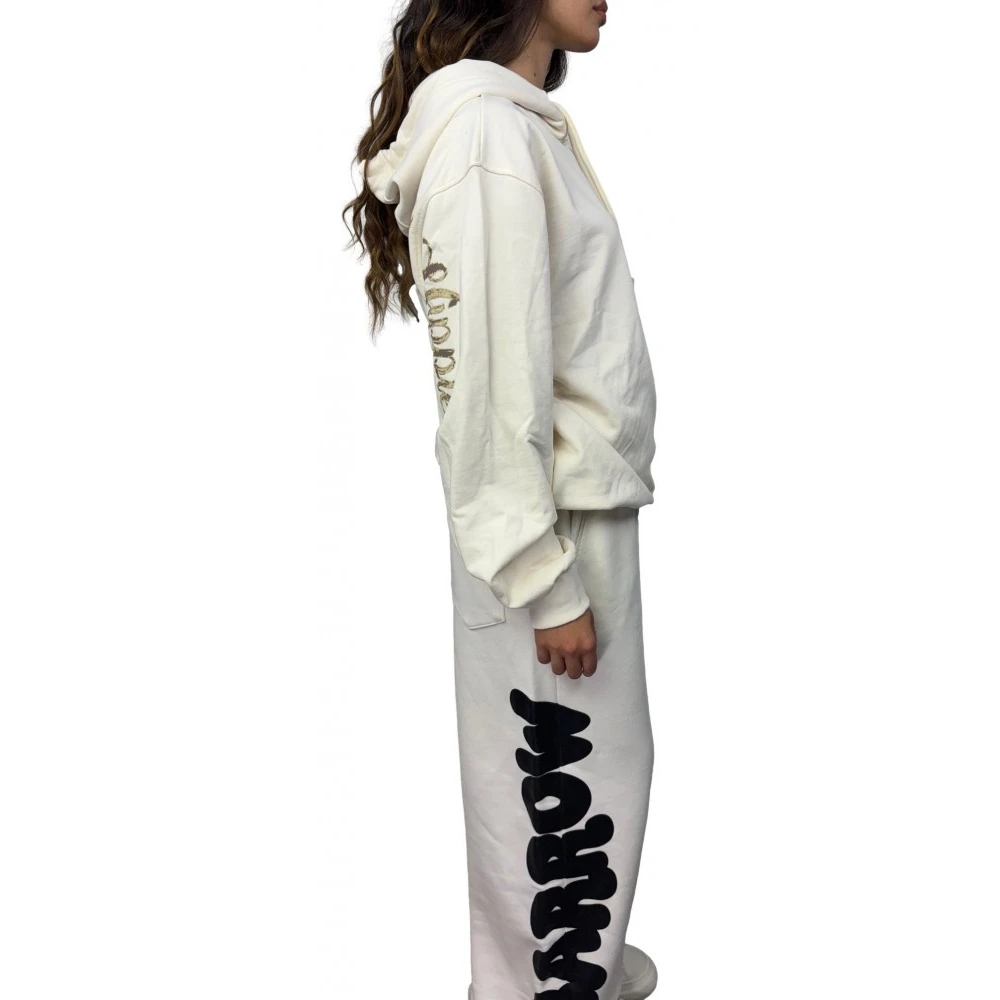 Barrow Witte Sweatshirt met Geborduurd Logo en Prints White Dames