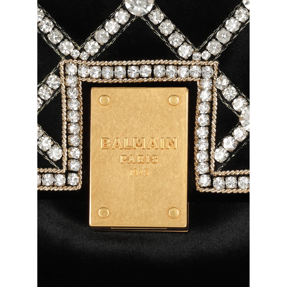 Balmain Kleine Geborduurde 1945 Tas Black Dames