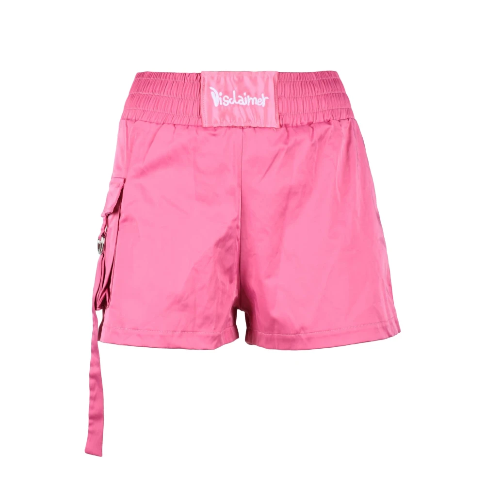 Disclaimer Casual Katoenmix Stretch Shorts Pink Dames