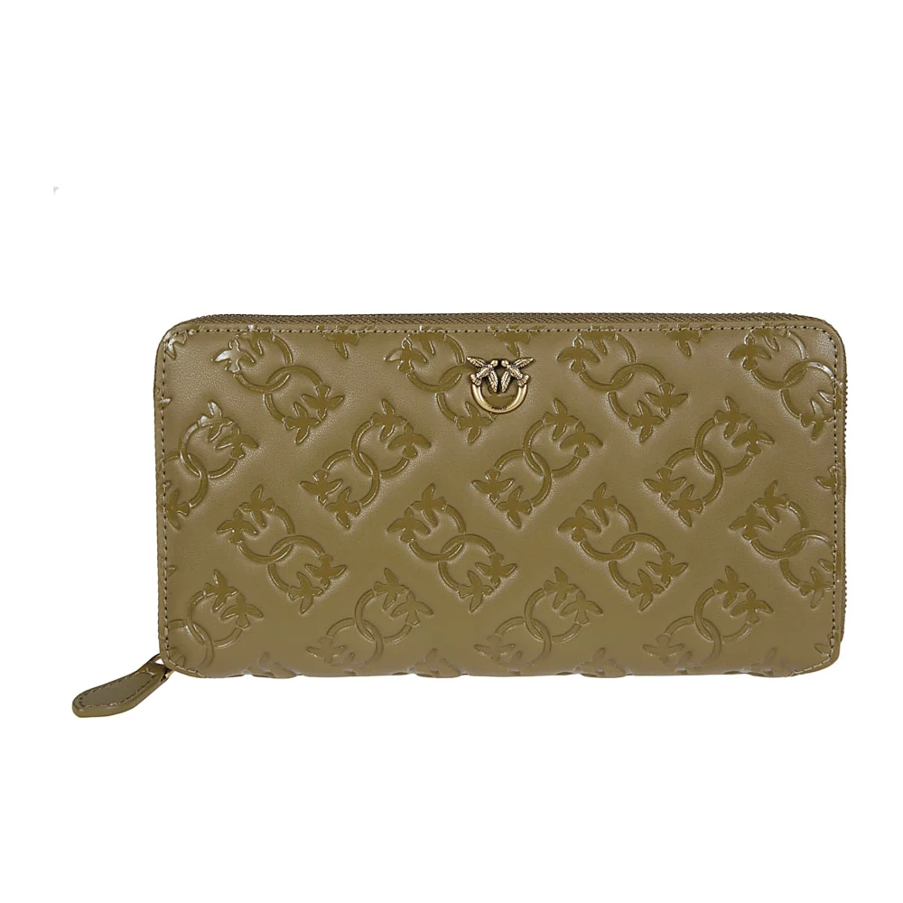 Pinko Leren portemonnee met rits Brown Dames