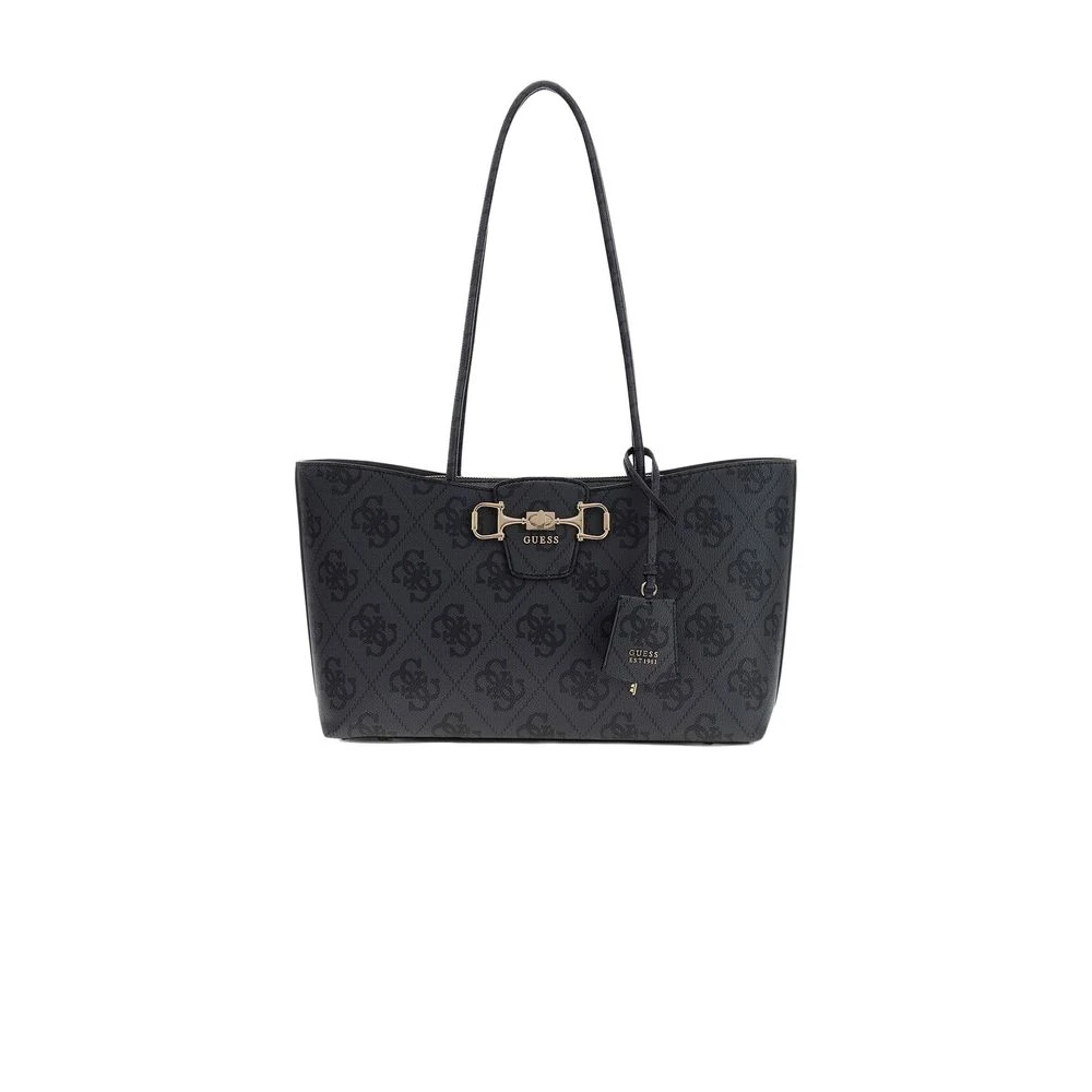 Guess Women's Black Shopping Bags, One Size, Janie Logo Girlfriend Carryall