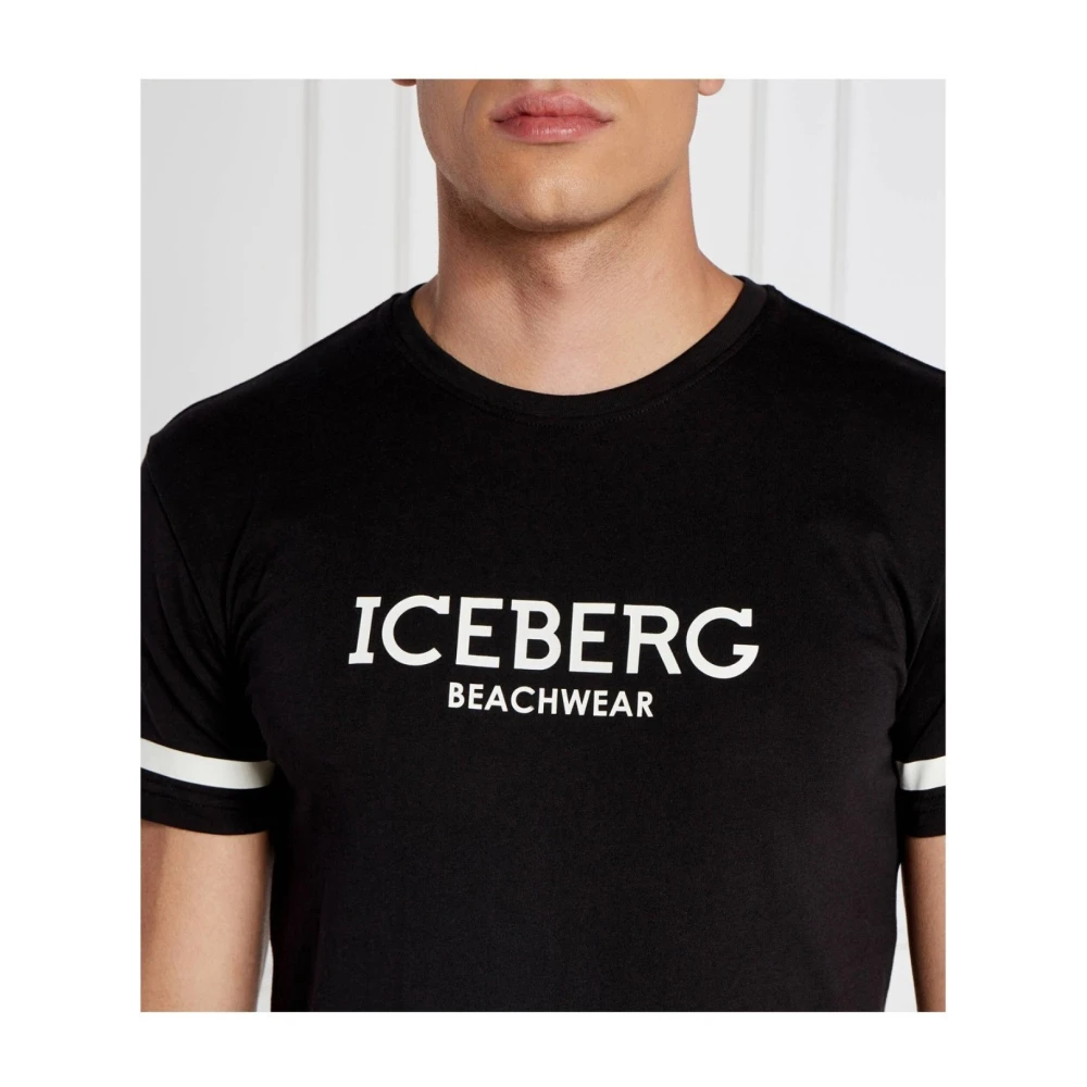 Iceberg Korte Mouw T-shirt Zwart Regular Fit Black Heren