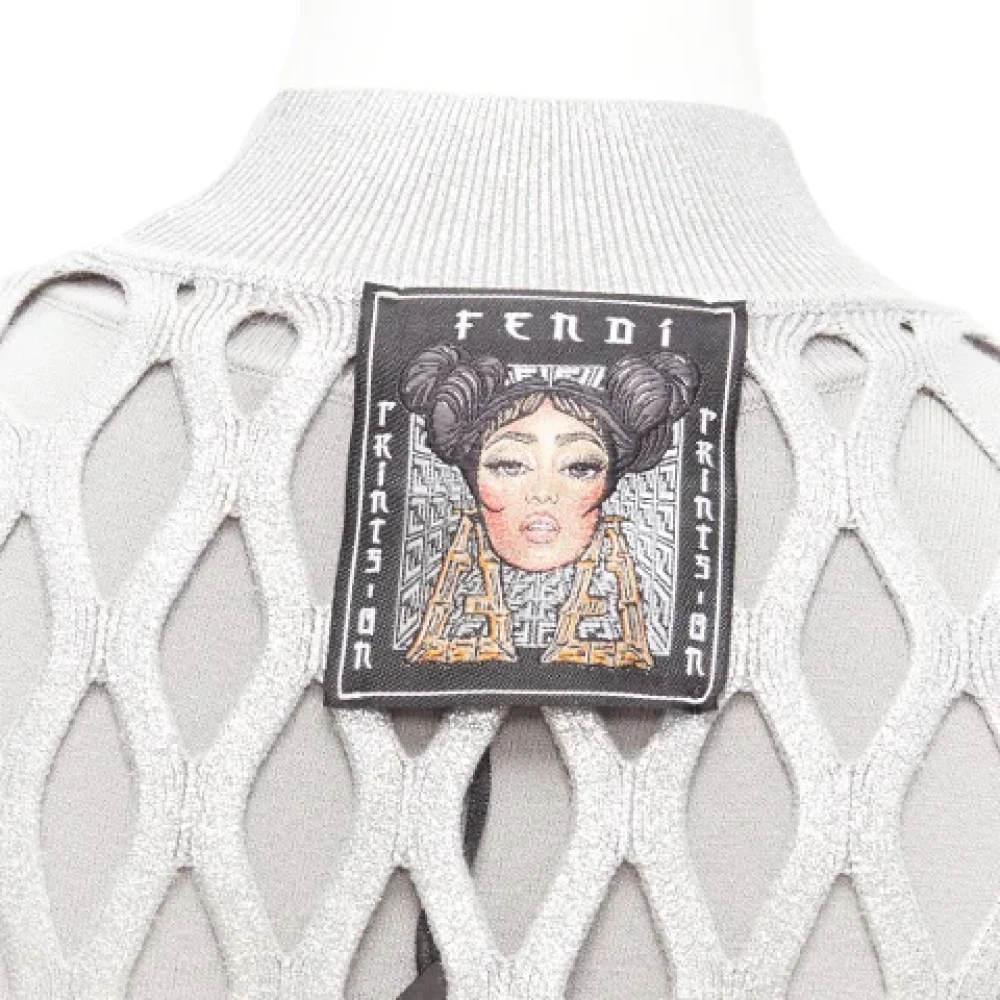 Fendi Vintage Pre-owned Fabric dresses Gray Dames