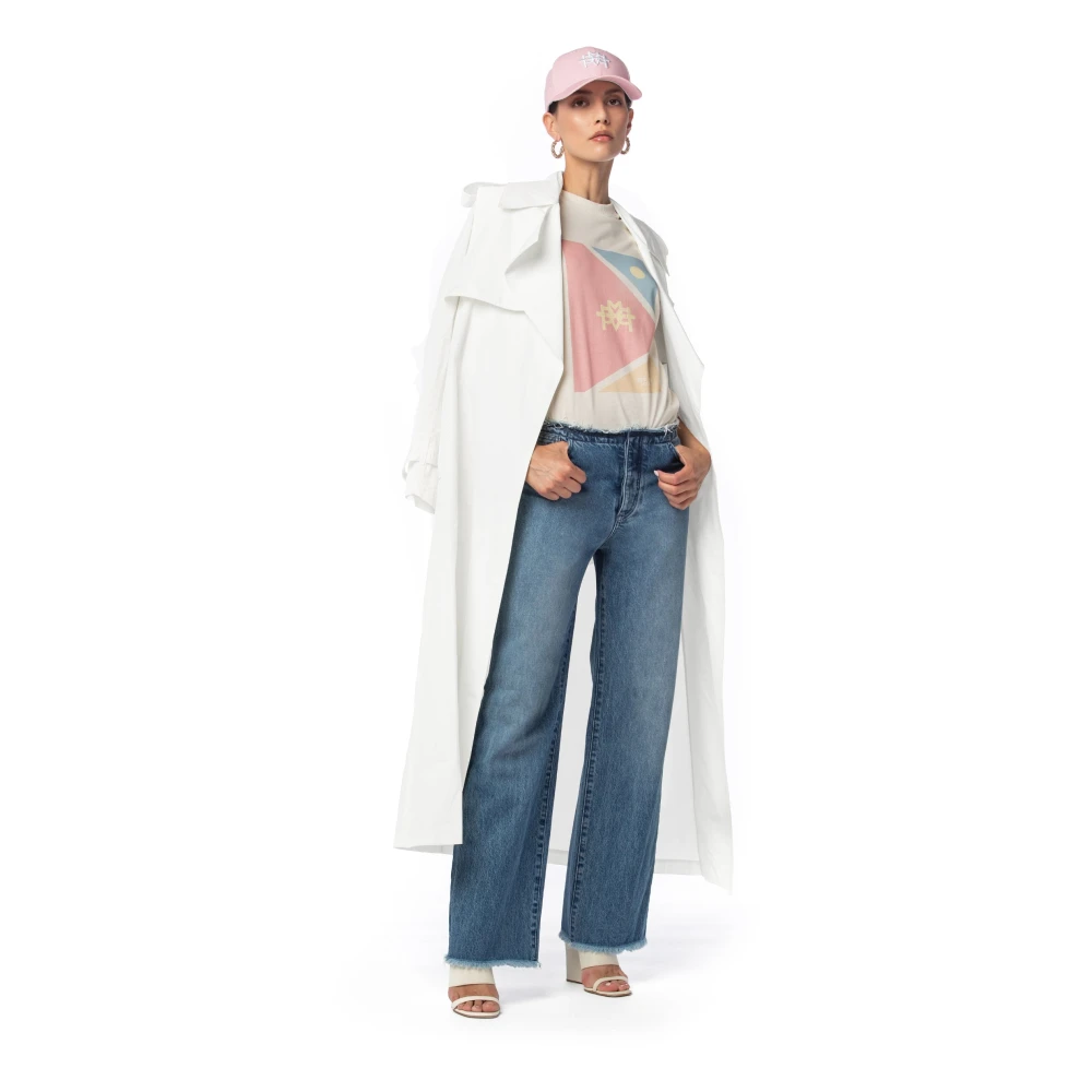 MVP wardrobe Vintage Wash Denim Broek Blue Dames