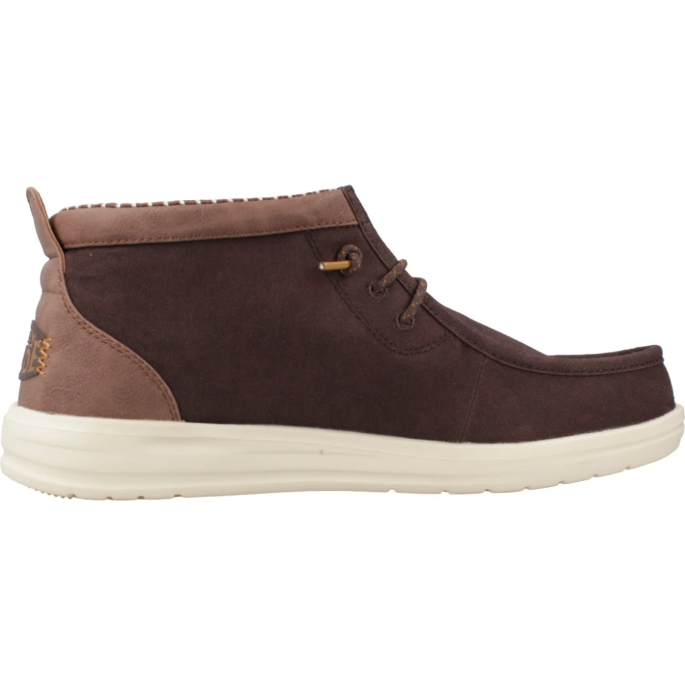 Hey Dude Brown Lace-Up Boots, Male, 11 Uk, Wally Mid Gripr Vin Classic