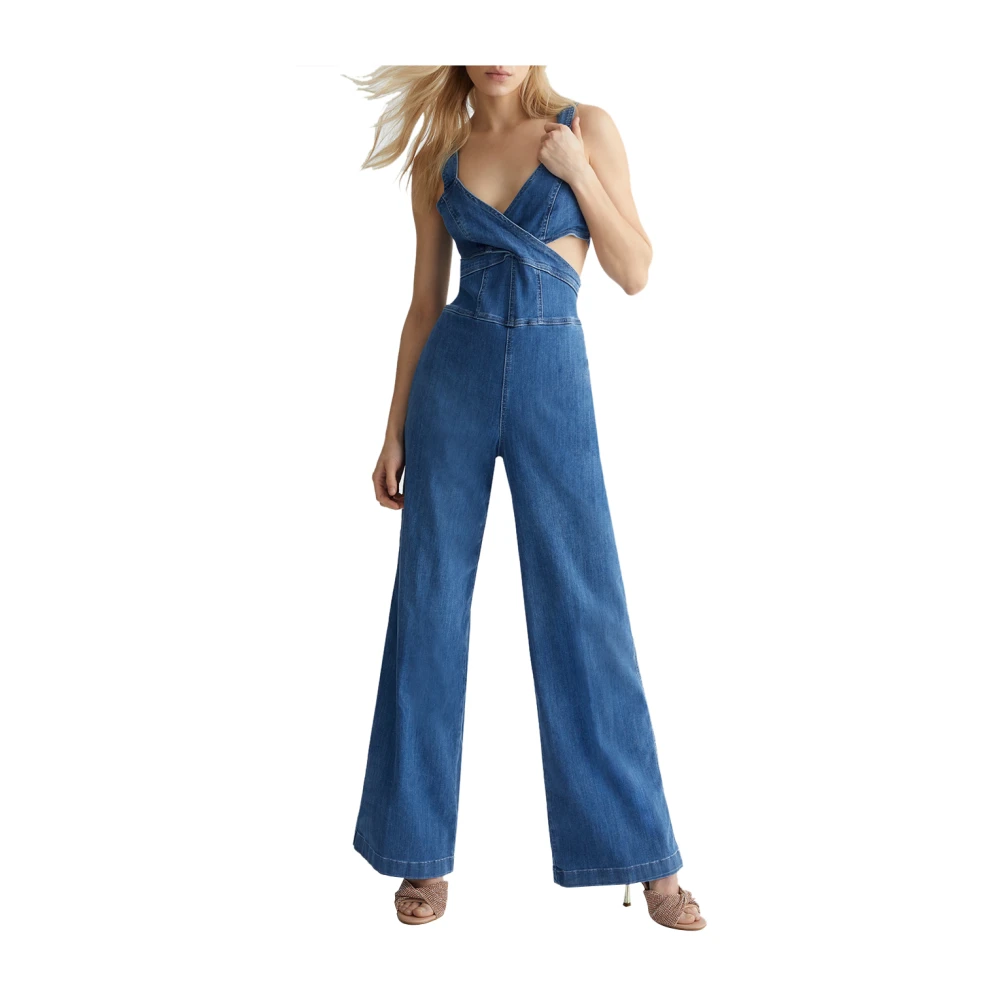 Liu Jo Blauwe Denim Prinsessenjurk Blue Dames