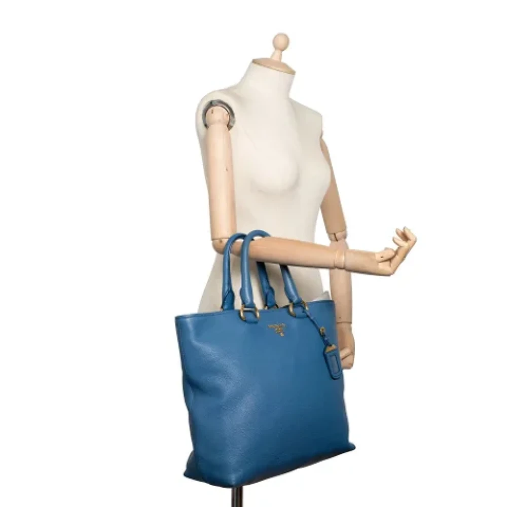 Prada Vintage Pre-owned Leather prada-bags Blue Dames