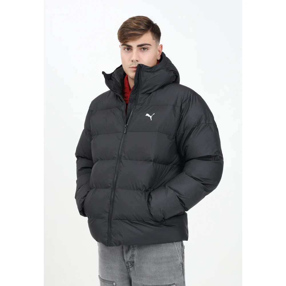 Puma Zwarte Gewatteerde Jas Mannen Herfst Winter Black Heren