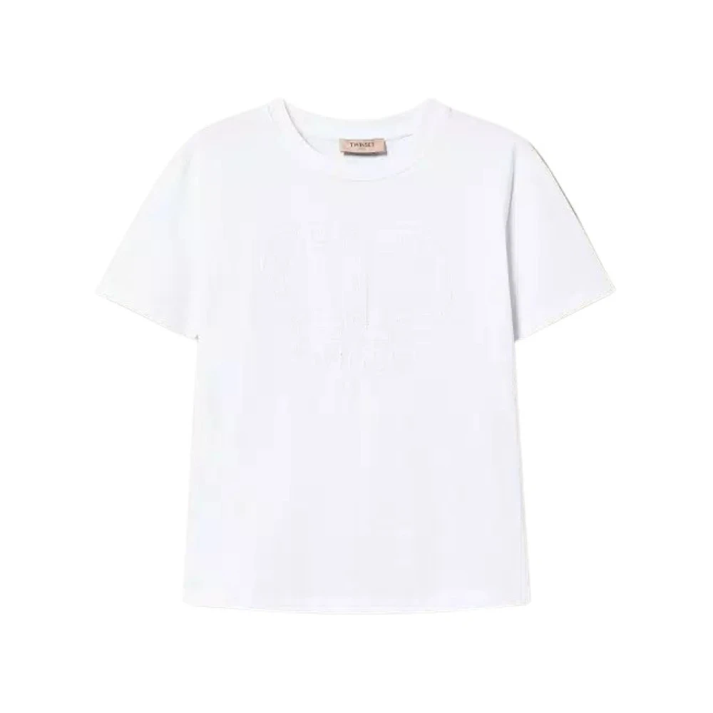Twinset Geborduurd Ovaal T-shirt White Dames