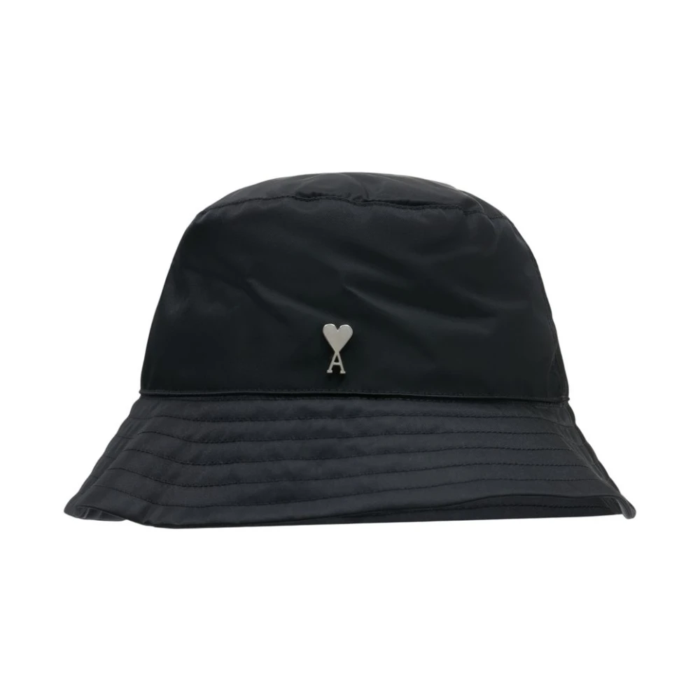 Ami Paris Unisex Black Accessories, 56 Cm, De Coeur Stud Bucket Hat