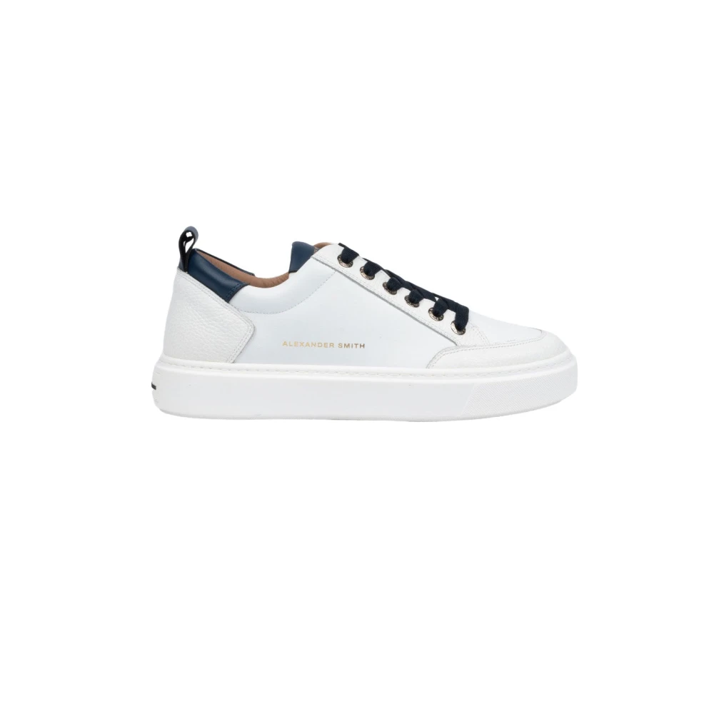 Alexander Smith Witte en Blauwe Sneakers White Heren