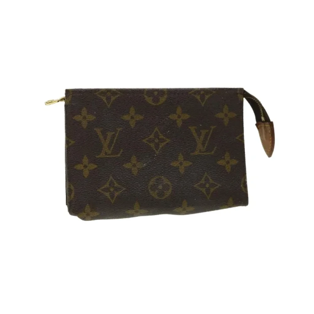 Louis Vuitton Vintage Tweedehands Svart Lerret Handtas Brown Dames