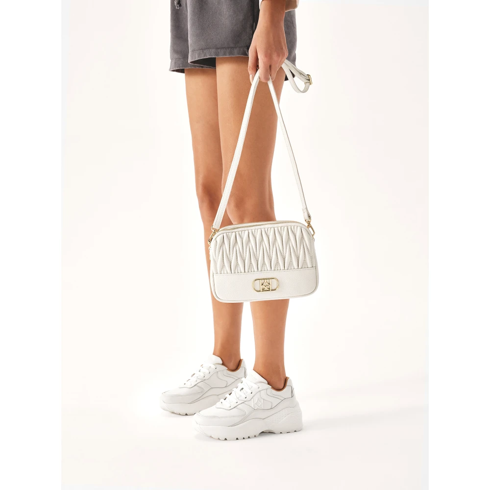 Kazar Kleine leren handtas met ruim interieur White Dames