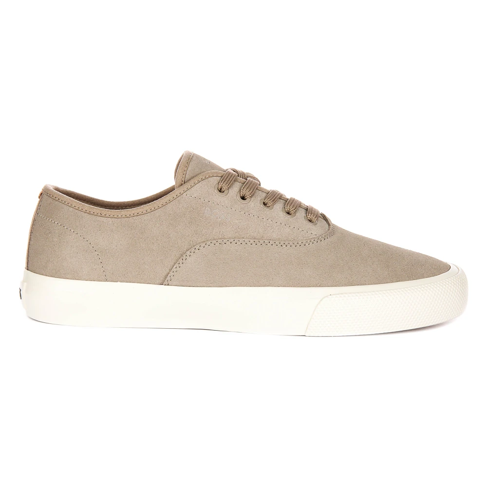Hugo Men's Beige Sneakers, 9 Uk, Suede Tennis Trainers For