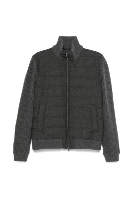 anthracite-gray-padded-jacket-with-melange-design