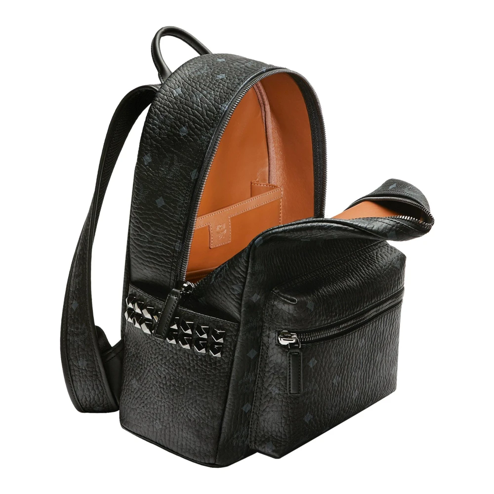 MCM Stark rugzak in Visetos met zijstuds Black Dames