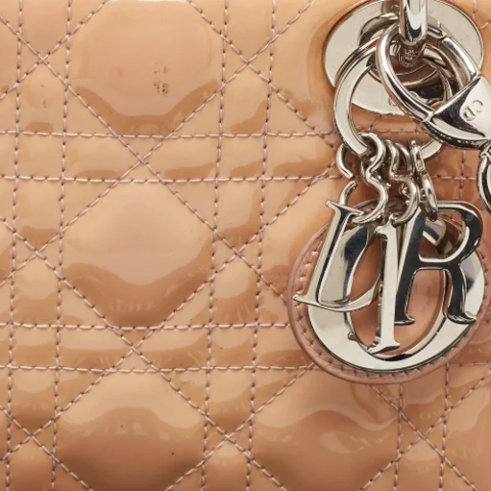 Dior Vintage Pre-owned Leather totes Beige Dames