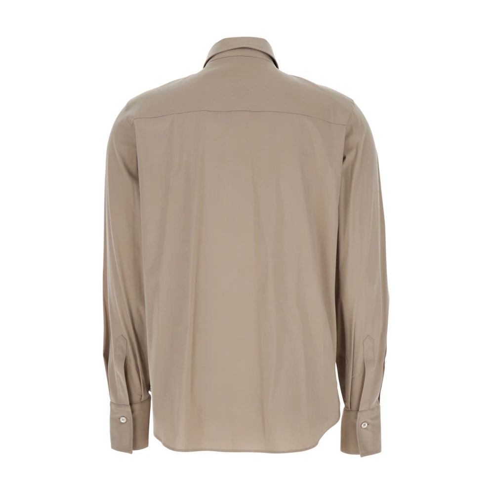 BRUNELLO CUCINELLI Beige Shirt met Klassieke Kraag Beige Dames